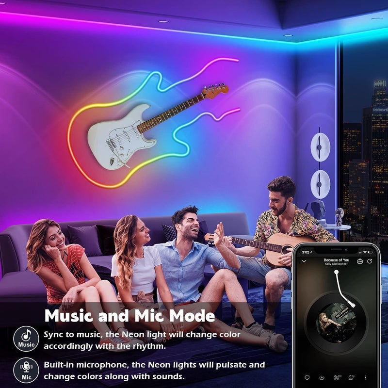Sinley Led Neon Rope Lights 150FT,Control with App/Remote,Flexible Led Rope Lights,Multiple Modes,IP68 Outdoor RGB Neon Lights Waterproof,Music Sync Gaming Led Strip Lights for Bedroom Indoor - Image 5